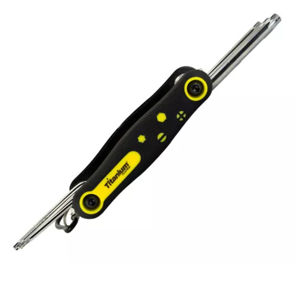 Kit Chave Torx Dobraveis 8 peças T9,T10,T15,T20,T25,T27,T30,T40